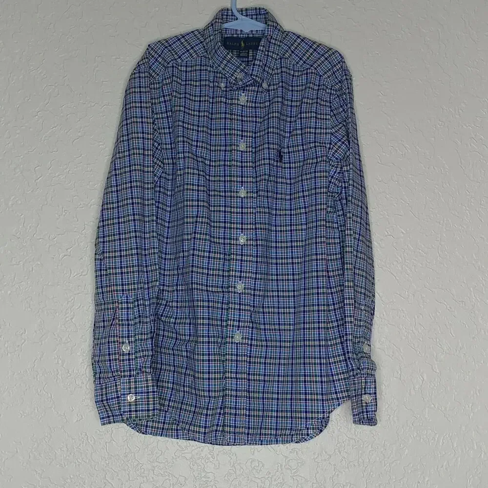 Ralph Lauren Plaid Button Front Shirt Size M (10-12) kid